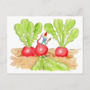 Postkarte Radish Garden Gnome