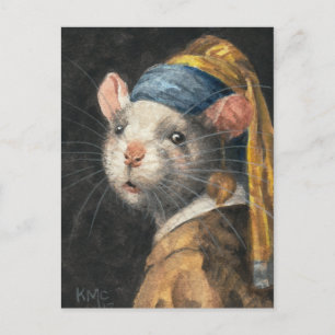 Postkarte "Rat mit Yogie-Ohrring"