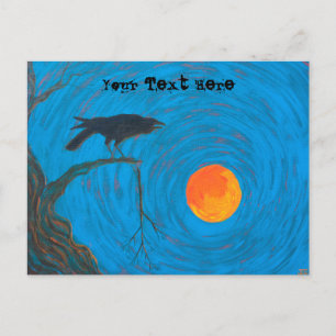 Postkarte "Raven & Full Moon"