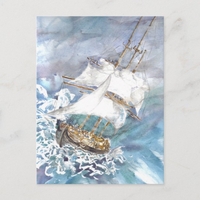 Postkarte "Reefing" (Vorderseite)