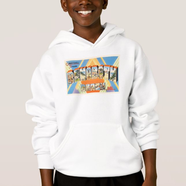 Postkarte Rehoboth Strand-Delawares DE Vintage Hoodie (Vorderseite)