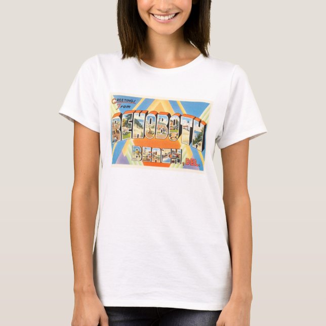 Postkarte Rehoboth Strand-Delawares DE Vintage T-Shirt (Vorderseite)