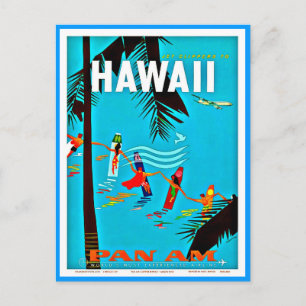 Postkarte-Reise im Stil vergangener Zeiten-Hawaii Postkarte