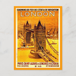 Postkarte-Reise im Stil vergangener Zeiten-London Postkarte