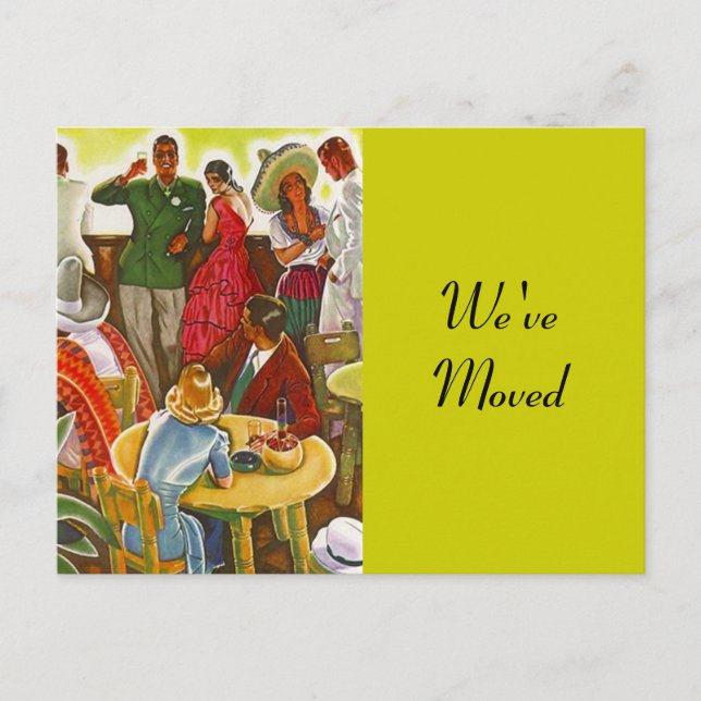 Postkarte Retro Festive Südwest Moving Neue Adress (Vorderseite)