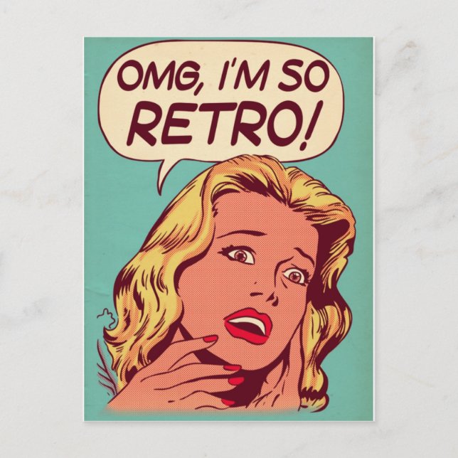 Postkarte, Retro, Frauen Postkarte (Vorderseite)