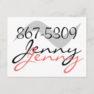 Postkarte Retro Jenny 867-5309 für eine gute Zeit