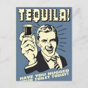 Postkarte, Retro, Tequila Postkarte