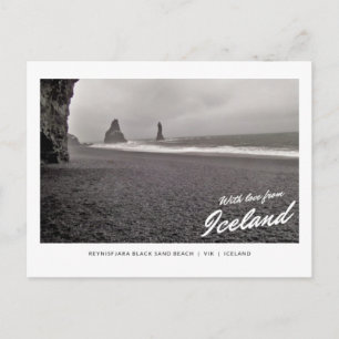Postkarte Reynisfjara des schwarzen Sandstrandes,