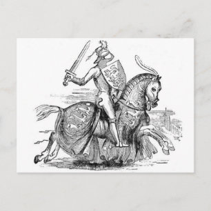 Postkarte Ritter auf Pferd