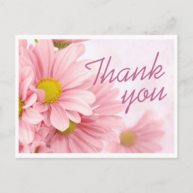 Postkarte - Rosa Daisy Dankeschön (Vorderseite)