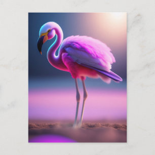 Postkarte Rosa Flamingo
