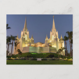 Postkarte: San Diego LDS Temple Abend Image Postkarte