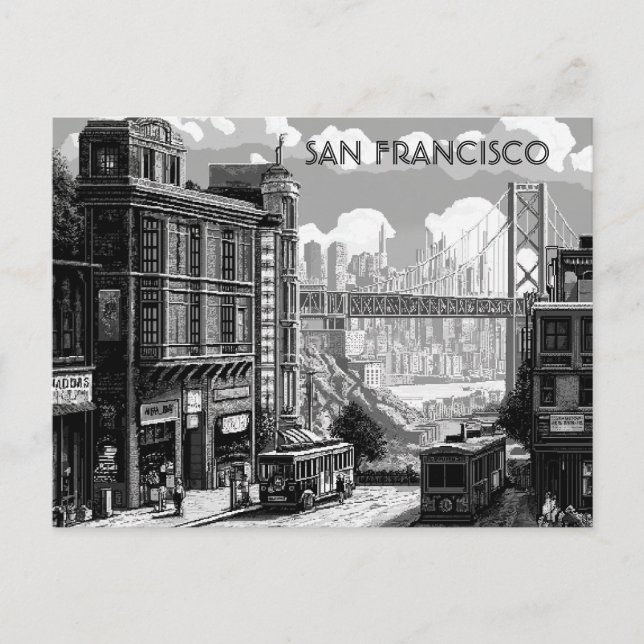 Postkarte San Francisco Black and White Travel (Vorderseite)