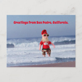 Postkarte - Santa im Wellengang