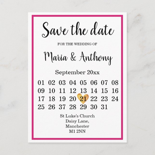 Postkarte — Save the Date (Vorderseite)