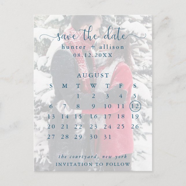 Postkarte | SAVE THE DATE | Kalender (Vorderseite)