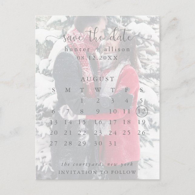 Postkarte | SAVE THE DATE | Kalender (Vorderseite)