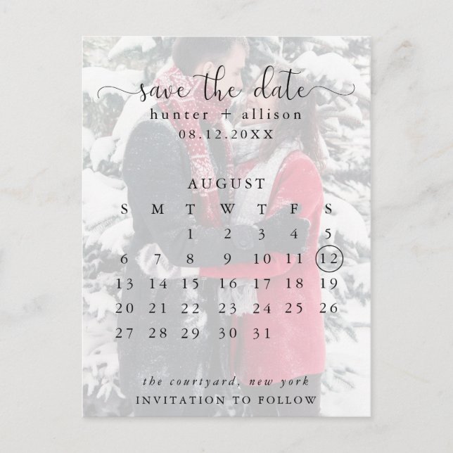 Postkarte | SAVE THE DATE | Kalender (Vorderseite)