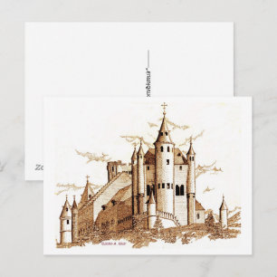 Postkarte - Schloss in Spanien (Sepia)