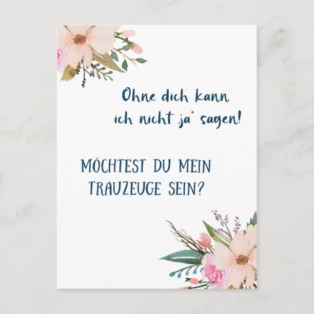 Postkarte - Sie wollen mein Trauzeuge sein (Vorderseite)