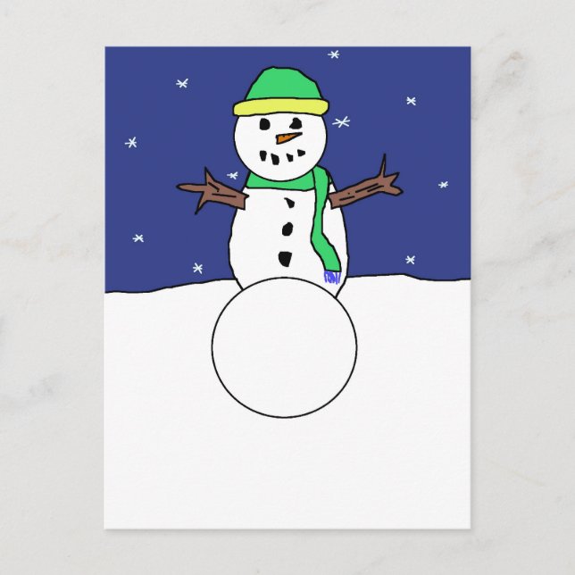 Postkarte Snowman (Vorderseite)