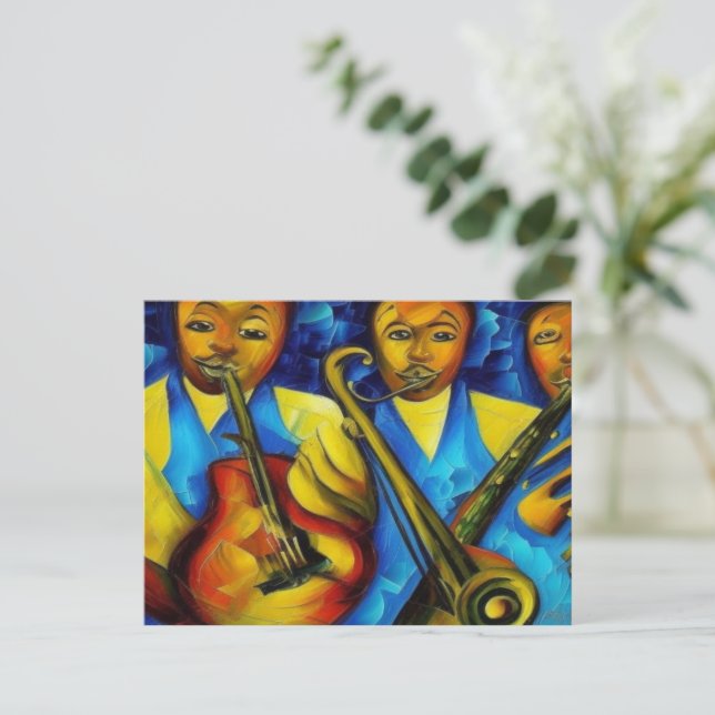 Postkarte "So Jazzy" (Stehend Vorderseite)