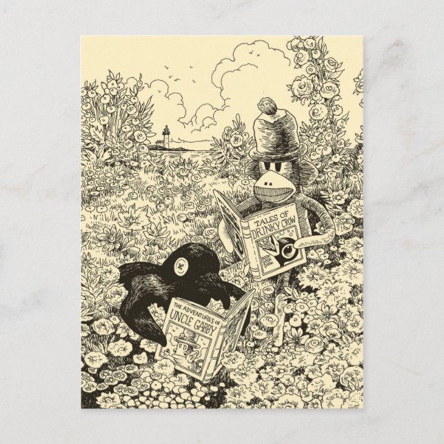 Postkarte "Sock Monkey" (Vorderseite)