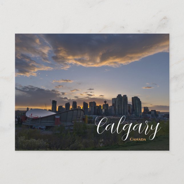 Postkarte Sonnenuntergang Calgary Kanada Downtown  (Vorderseite)
