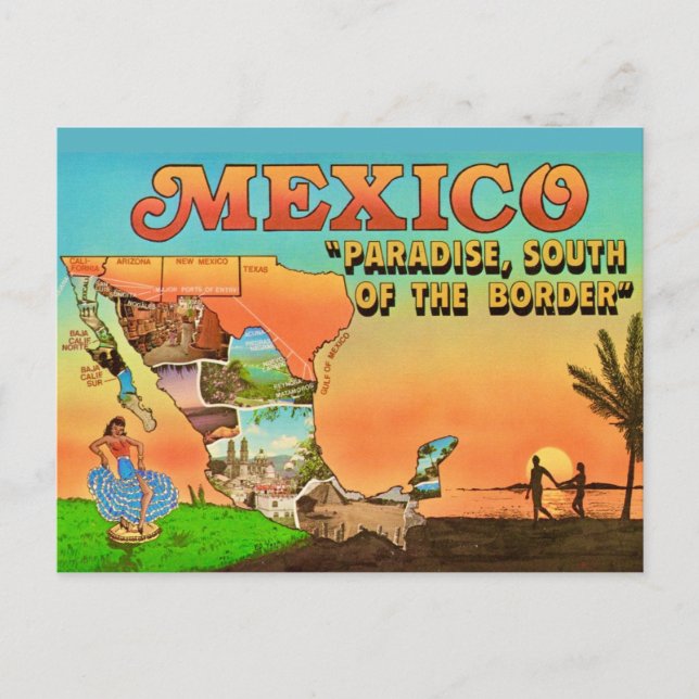 Postkarte Sonnenuntergang Mexiko (Vorderseite)