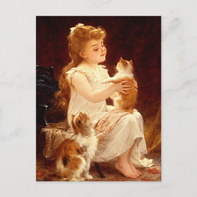 Postkarte: Spielen mit dem Kitten Postkarte (Vorderseite)