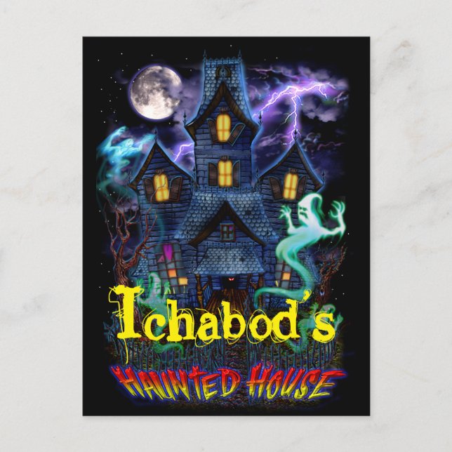 Postkarte Spuk House Ghosts (Vorderseite)