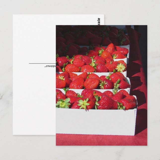 Postkarte - Srawberry-Körbe (vrt) (Vorne/Hinten)
