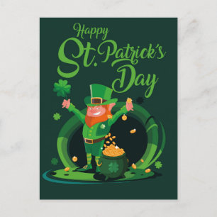 Postkarte St. Patrick's Day Leprechaun