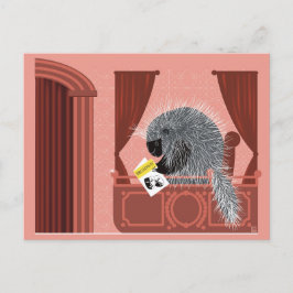 Postkarte: Stachelschwein bei einer Broadway-Show  Feiertagspostkarte