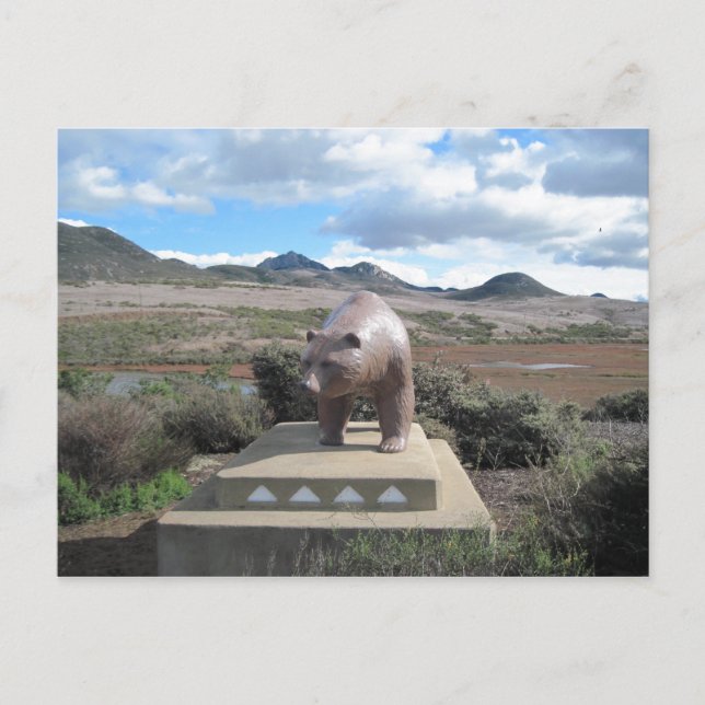 Postkarte: Statue des Los Osos Bear Postkarte (Vorderseite)