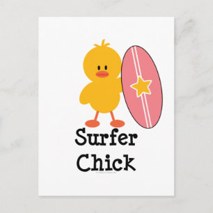 Postkarte Surfer Chick