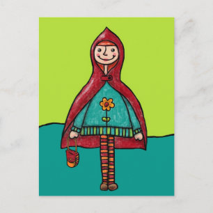 Postkarte, Süße kleine Rotkäppchen Postkarte