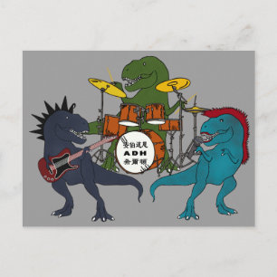 Postkarte T-Rex Rock Band