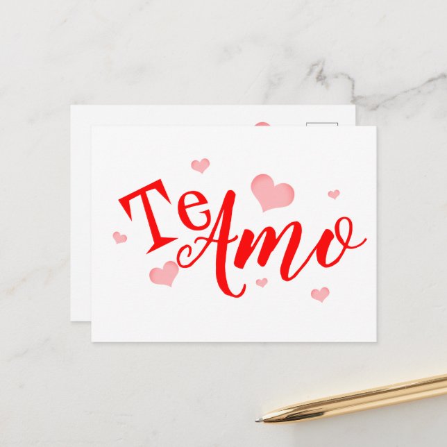 Postkarte - Te Amo (Vorderseite/Rückseite Beispiel)