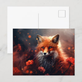 Postkarte The Fox with Shining Stars