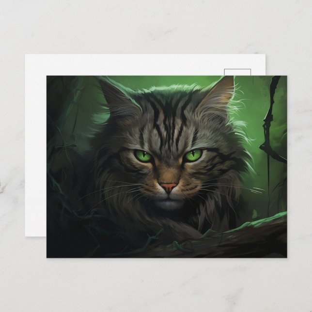 Postkarte The Solitary Forest Cat (Vorne/Hinten)