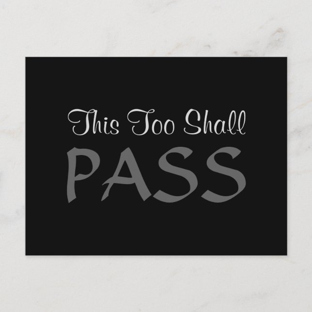 Postkarte ‚This too shall pass‘ (Vorderseite)