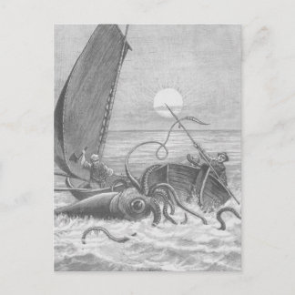 Postkarte "Tintenfisch-Angriff"