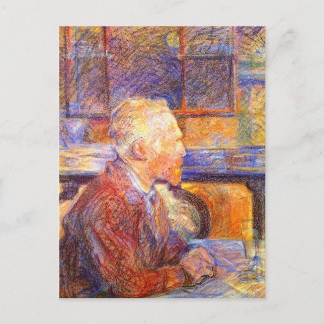 Postkarte: Toulouse-Lautrec Portrait von Van Gogh Postkarte (Vorderseite)