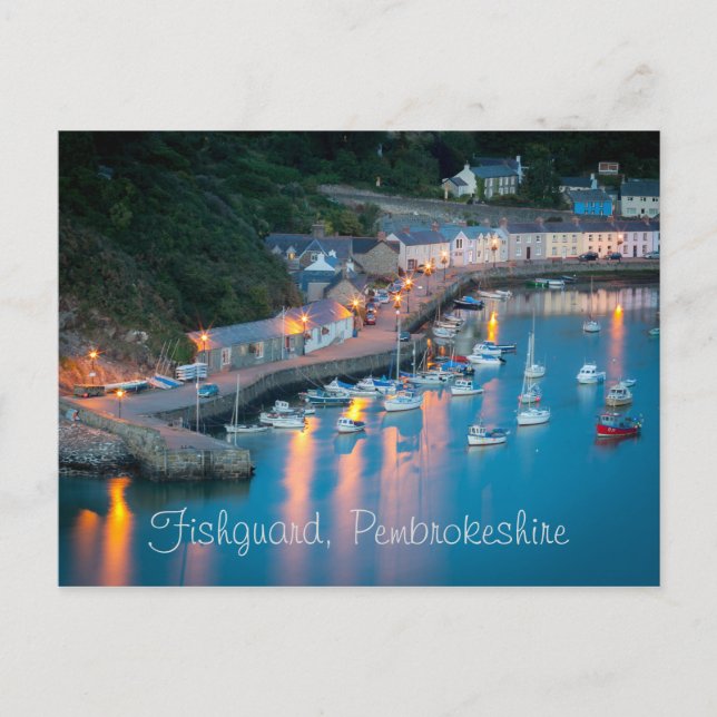 Postkarte Unterstadt, Fishguard, Pembrokeshire (Vorderseite)