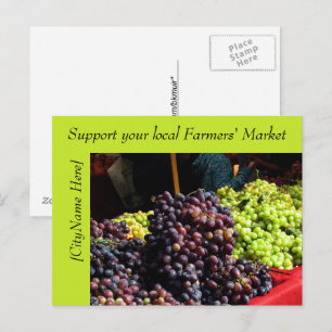 Postkarte - Unterstützen Sie Wochenmarkt - Trauben
