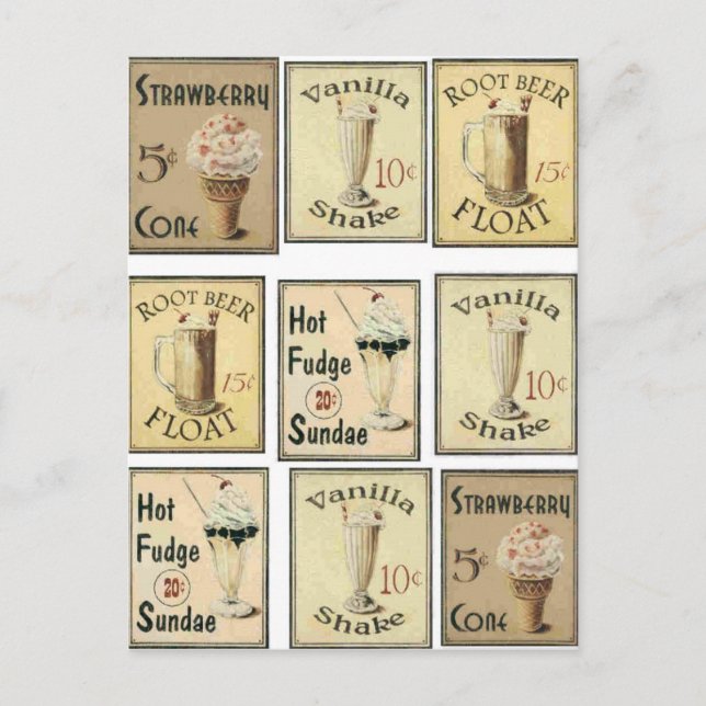 Postkarte, Vintag Postkarte (Vorderseite)