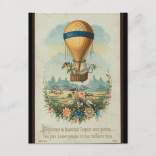 Postkarte-Vintage Art-Heißluftballons 6 Postkarte