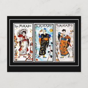 Postkarte Vintage Asiatische Kunst Mikado